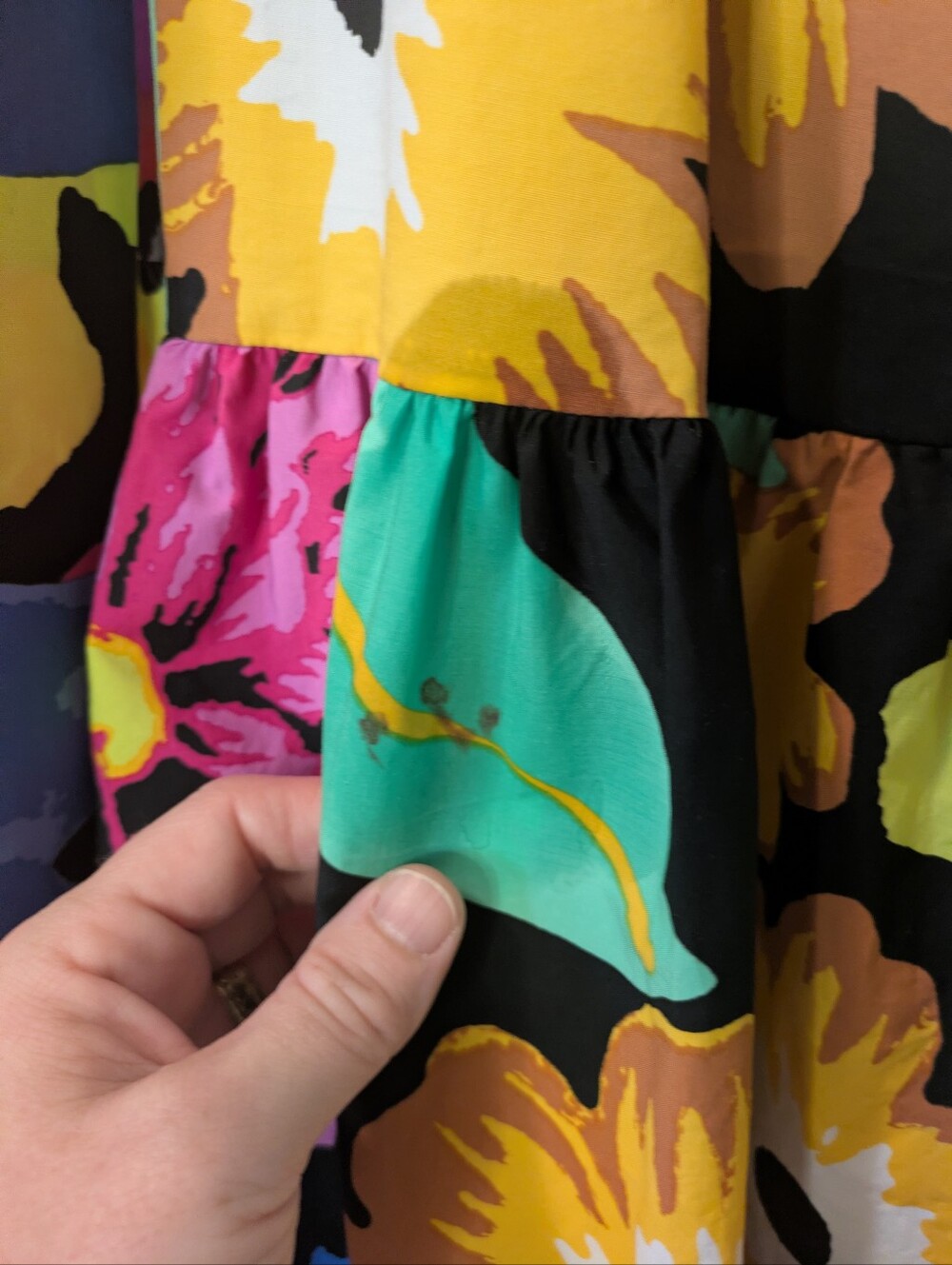 Christopher John Rogers Black Floral High-Low Dress with Multicolor Blooms - Picture 12 of 13